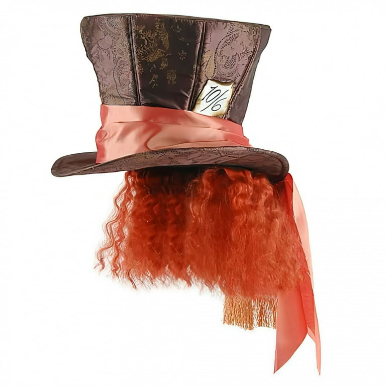 Mad Hatter with Hair Adult Hat - Walmart.com