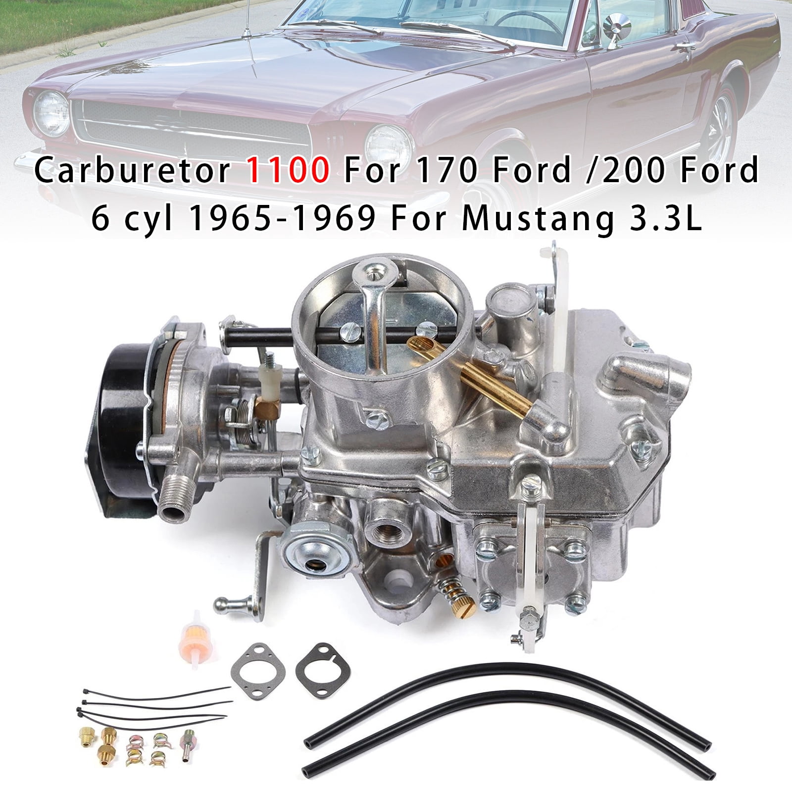 Mad Hornets Autolite 1100 Carburetor For Ford Mustang Falcon 1963-1969 6 cyl 170/200 Engines