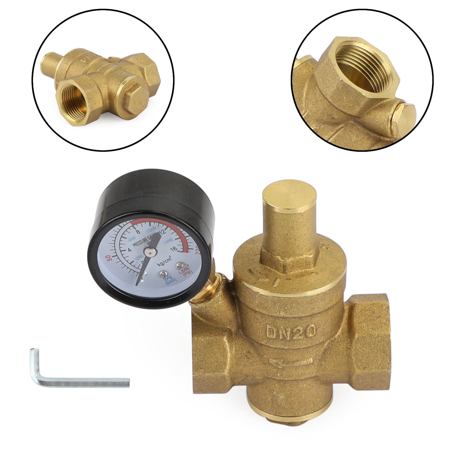 Mad Hornets DN20 3/4" Brass Adjustable Water Pressure Reducing