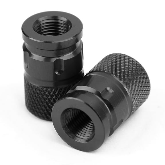 Mad Hornets Pair CNC Black Anti-Thief Tire Valve Stem Caps For Car Truck Bike Motorcycle