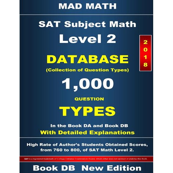 Mad Math Test Preparation: 2018 SAT Subject Math Level 2 Book DB (Paperback)
