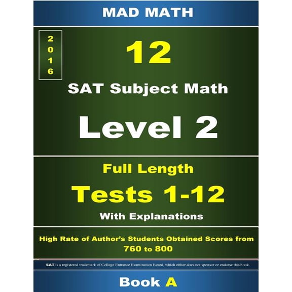Mad Math Test Preparation: Book A L-2 Tests 01-12 (Paperback)