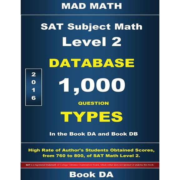 Mad Math Test Preparation: SAT Math Level 2 Database Book DA (Paperback)