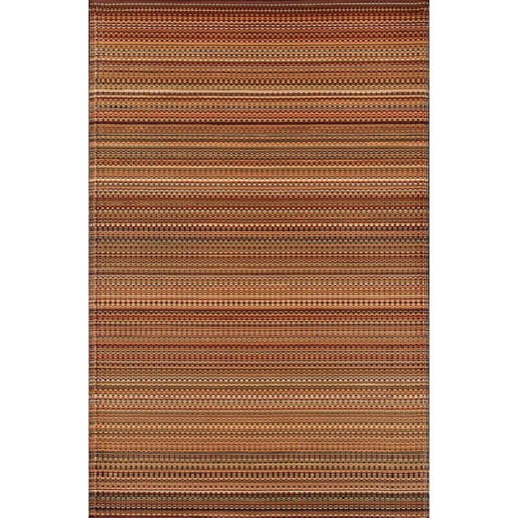 Mad Mats Geometric Outdoor Rug, Reversible Plastic Mat (5' x 8', Mix - Earth)