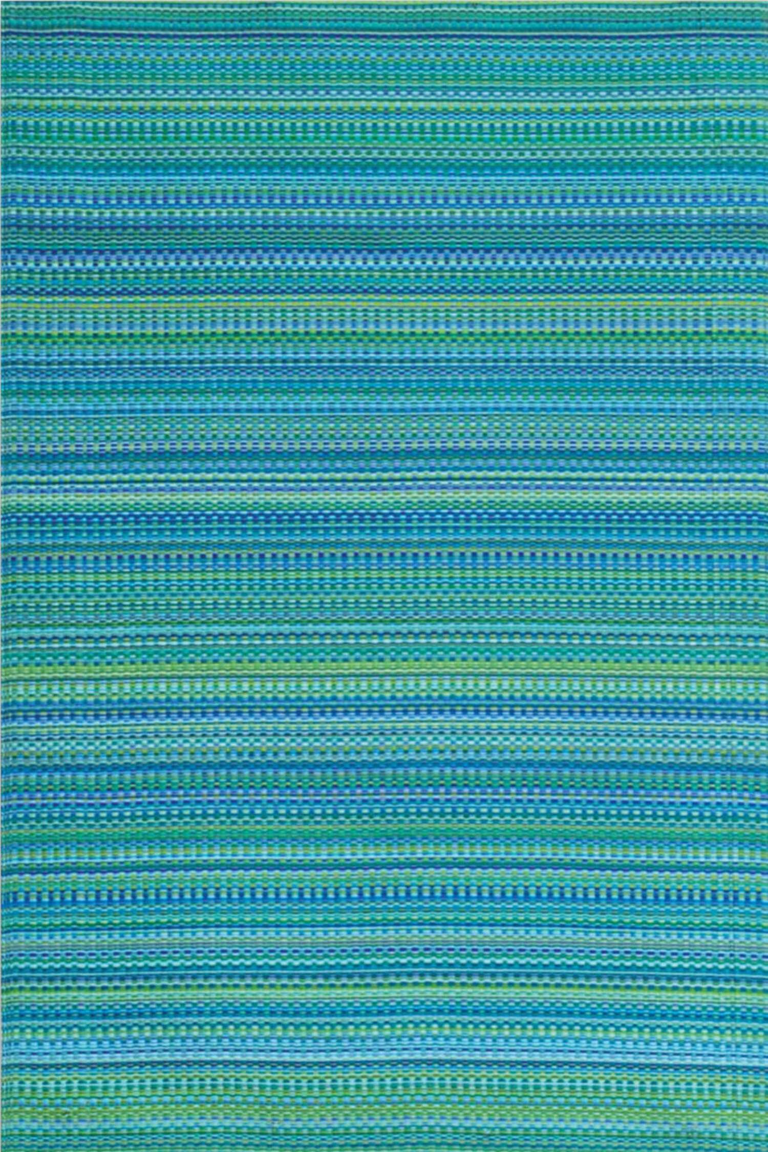 Tropical Blue and Green Reversible Synthetic 5x8 Area Rug