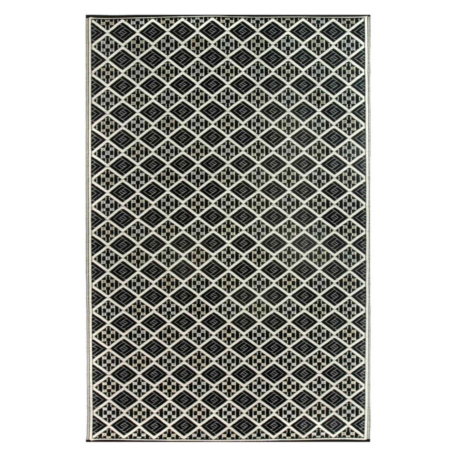 MadAboutMats.com Scotch Black & White Outdoor Mat 2.5'x6