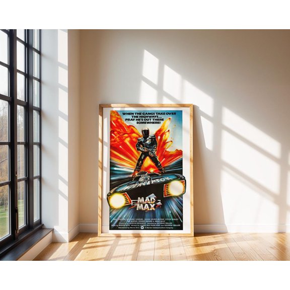 Mad Max Movie Poster, Australian Sci Fi Wall Art, Unframed Paper Poster 8x10in