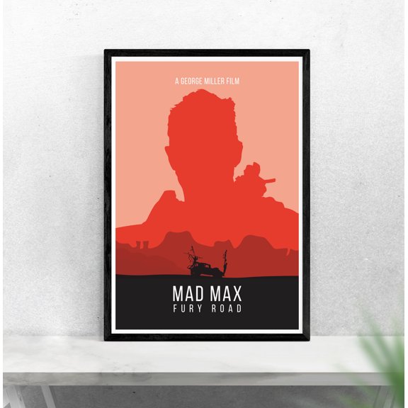Mad Max Movie Poster, Mad Max Fury Road Film Print, Minimalist Movie Poster Style