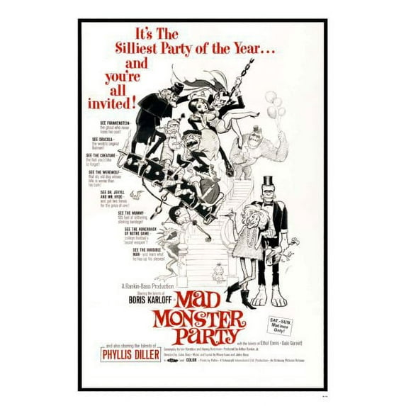 Mad Monster Party Movie Poster Reprint 27Inx40In for any room 27x40 Square Adults Poster Time