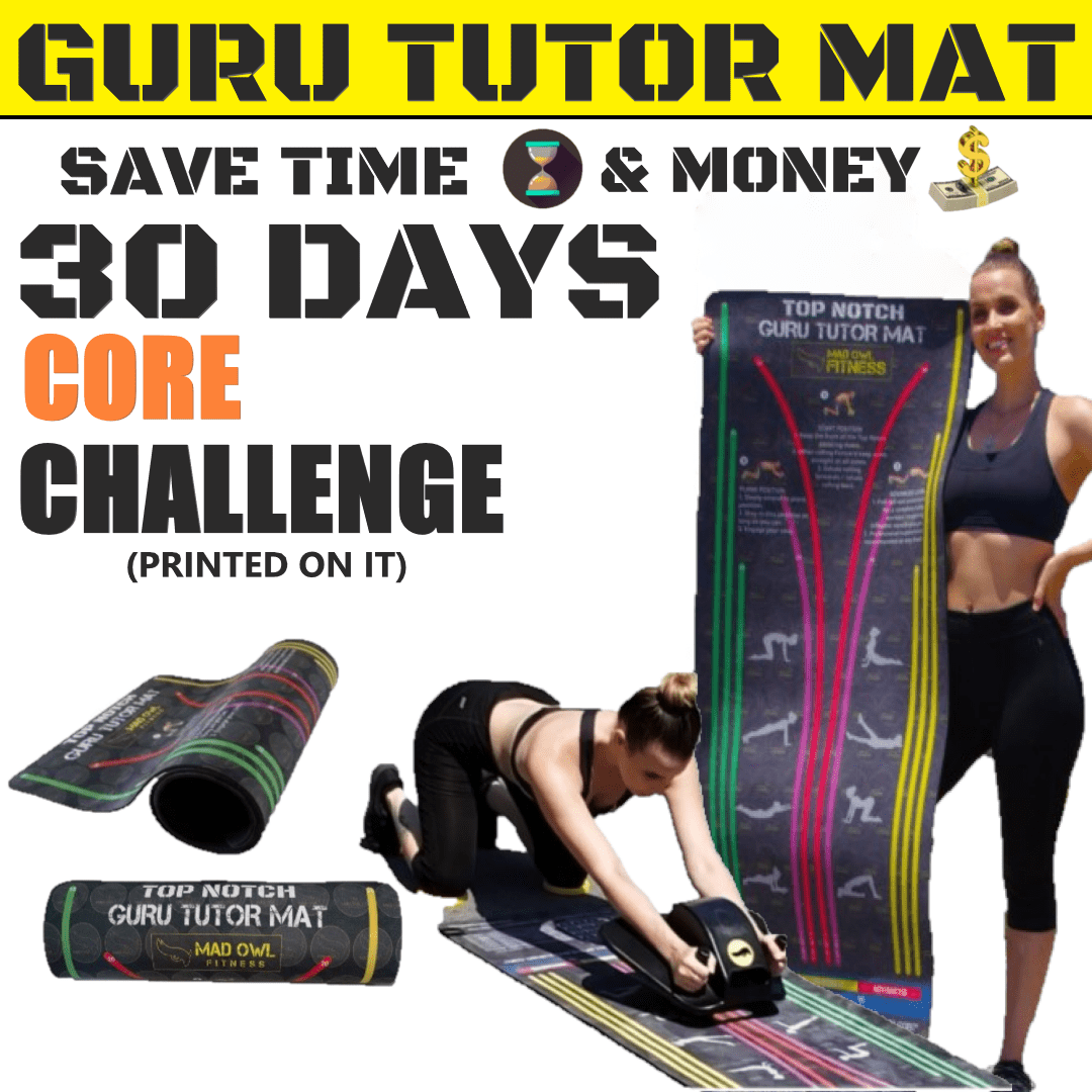 Mad Owl Fitness Gear, Guru Tutor Yoga Mat Strengthening & Non-Slip Lightweight and Portable Exercise Mat for Women/Men Home, Pilates, & Floor Exercises & Moisture-Resistant