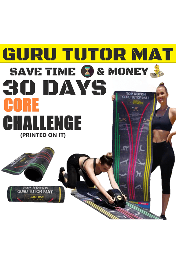 Gear, Guru Tutor Yoga Mat Strengthening & Non-Slip Lightweight and Portable Exercise Mat for Women/Men Home, Pilates, & Floor Exercises & Moisture-Resistant