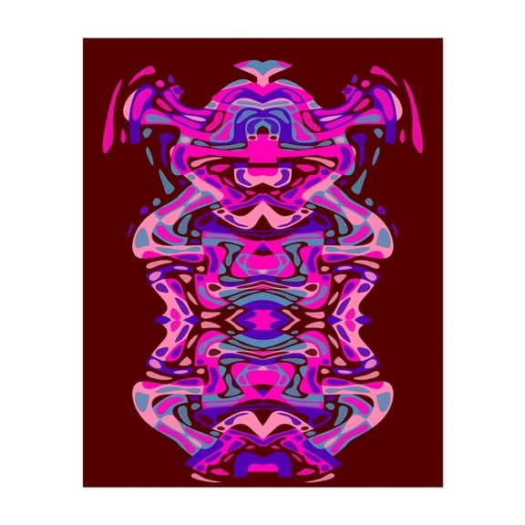Mad Pink - Digital Art Psychedelic Modern Art Abstract Surrealism Pattern Geometric Unframed Wall Art Print 6 x 8 inches