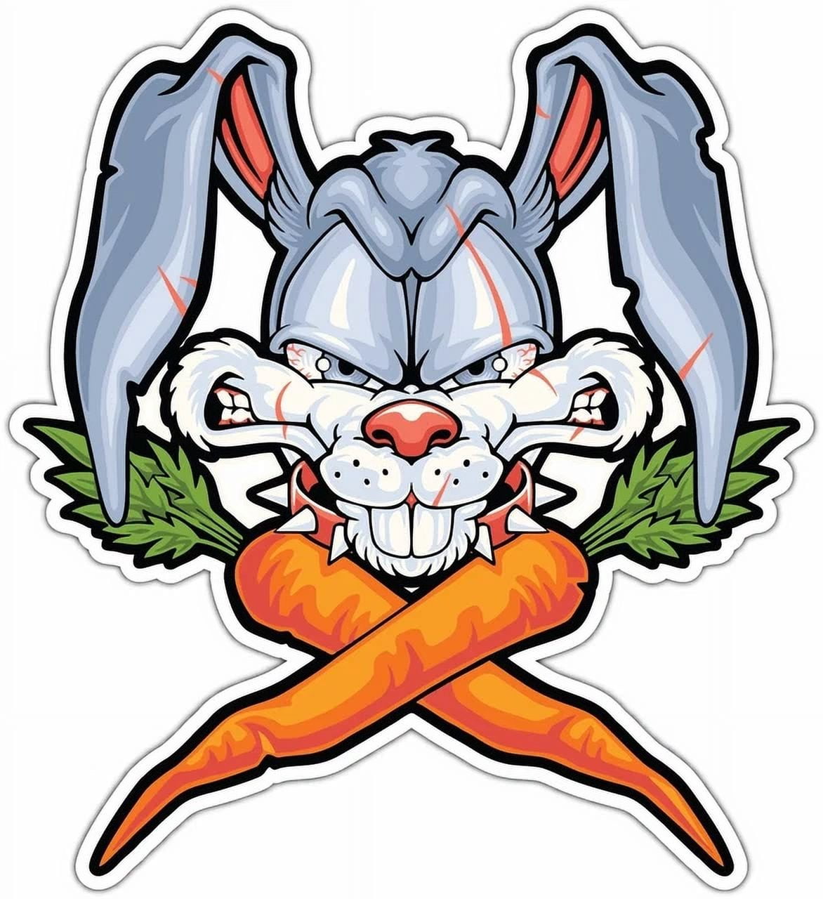 Mad Rabbit Cartoon Bunny Hare Animal Car Window Stickerphone Decal ...