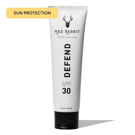 Mad Rabbit Defend SPF 30 Tattoo Sunscreen, Anti-Aging, 3.4 oz