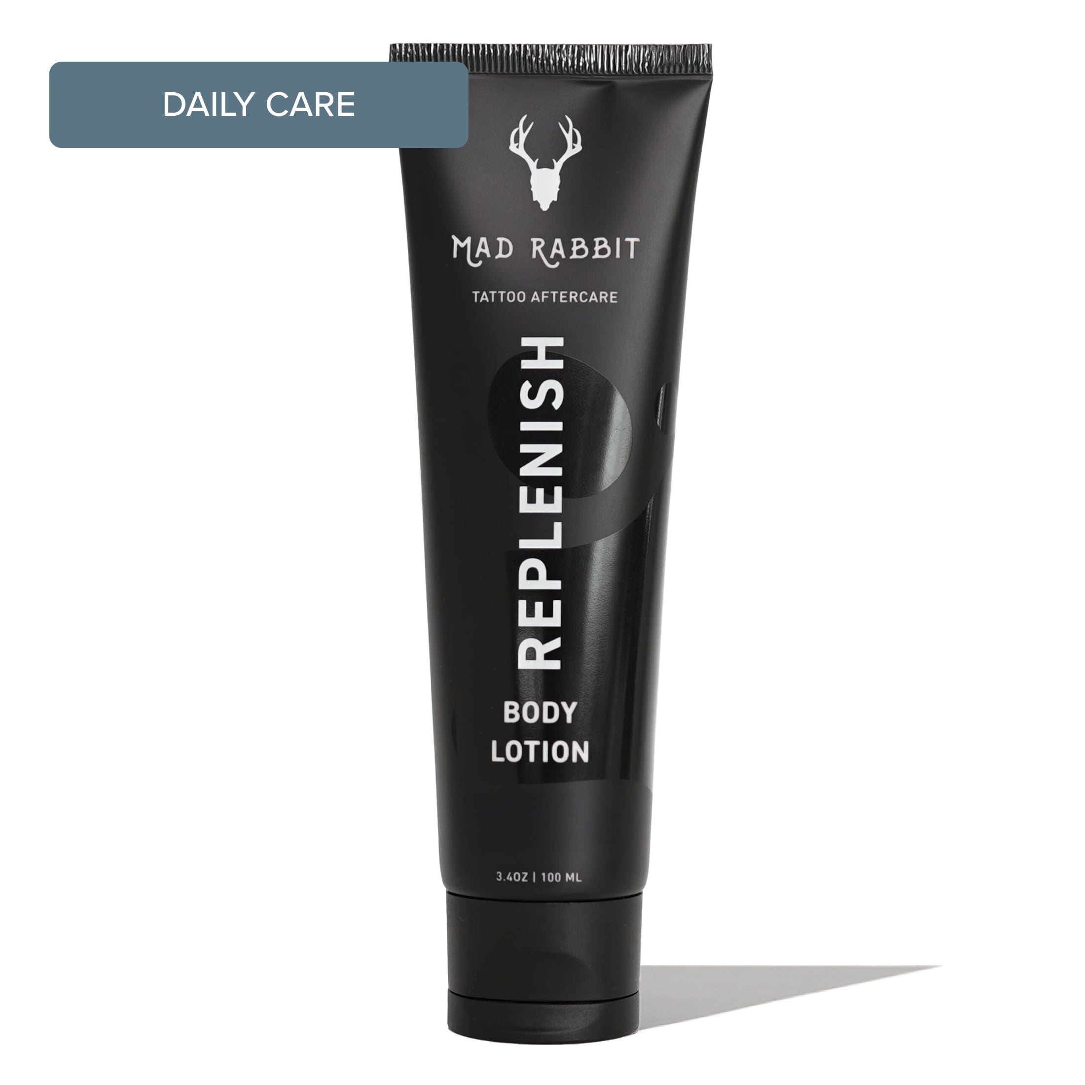 Mad Rabbit Replenish Tattoo Body Lotion for All Skin Types, Non-Greasy & Silicone-Free, 3.4 fl oz