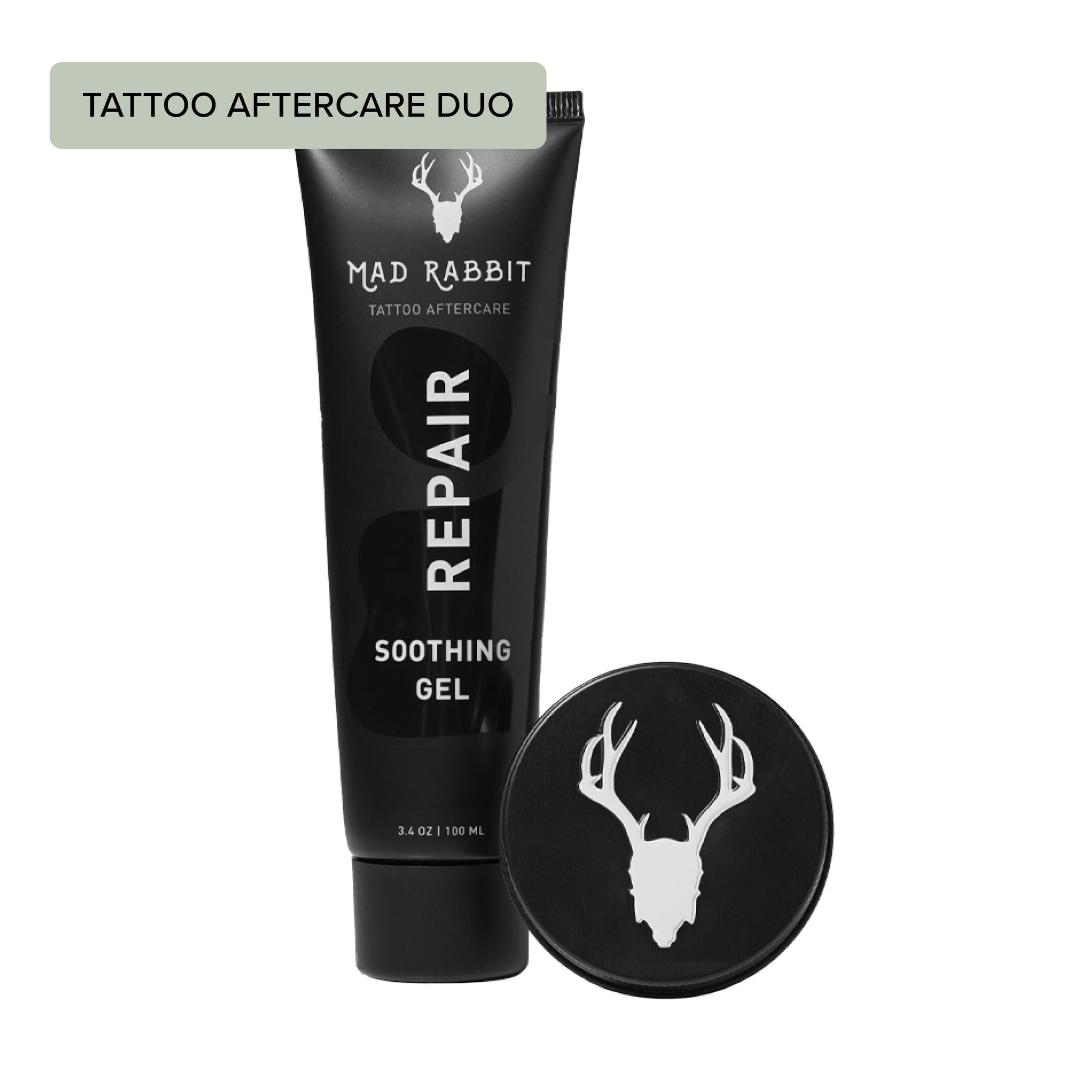 Mad Rabbit Tattoo Aftercare Duo with Repair Soothing Gel and Enhance Tattoo Balm