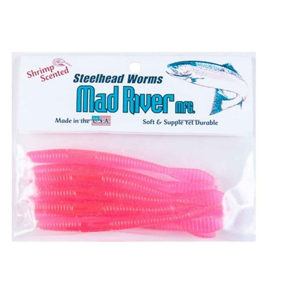 Mad River Mfg Steelhead Worms - Cerise - 3 Inch, 10 Per Pack