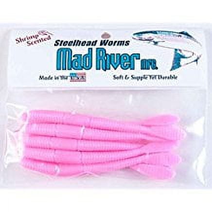 Mad River 3 Inch Steelhead Worms Pink Pearl, Soft Plastic Lures -   Canada