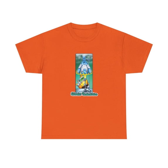 Mad Scientist Flame Boy World Industries 2000s Skateboard Vintage TShirt Print - Orange / M