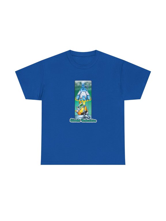 Mad Scientist Flame Boy World Industries 2000s Skateboard Vintage TShirt Print - Royal / 2XL