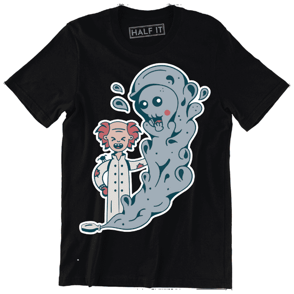 Mad Scientist With Its Monster Creation Funny Holloween Party Men T-Shirt