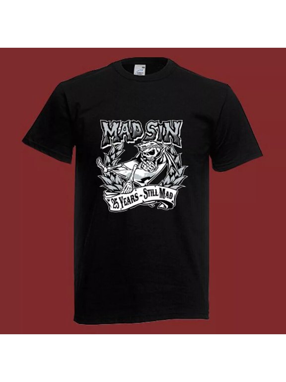 Mad Sin 25 Years Still Mad Men's Black T-Shirt Size S-5XL