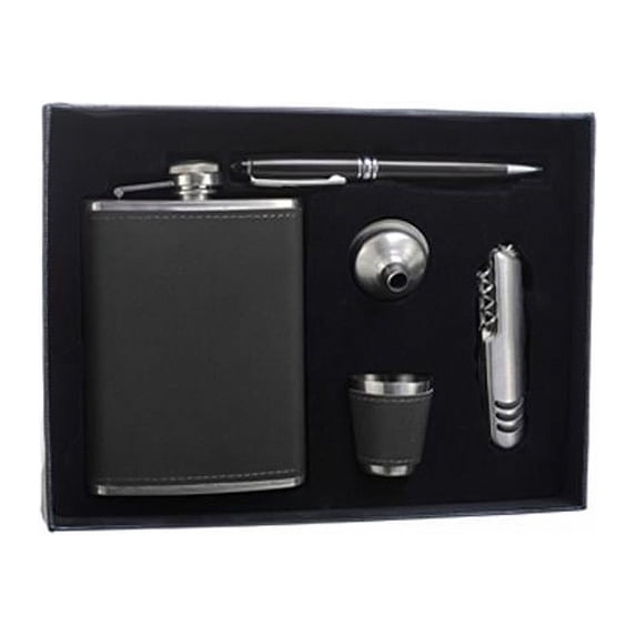 Mad Style 3626A Men Flask Set - Black