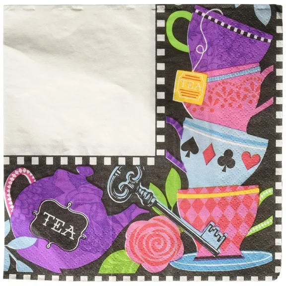 Mad Tea Party Alice In Wonderland Kids Birthday Party Paper Luncheon Napkins