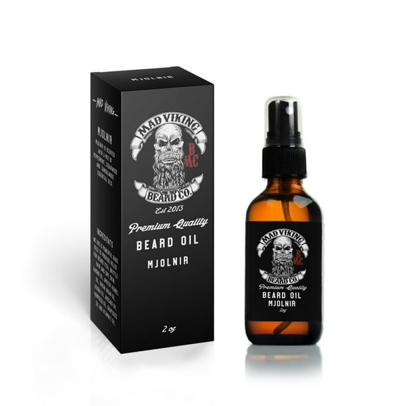 Mjolnir Premium Beard Oil: 2oz pump. All Natural, Stops Itching, Promotes Healthy Growth.