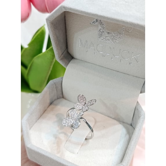 Silver Pickup Rings MadDuckJewels Moissanite Ring, Sterling Silver 925, Rhodium Plated ...