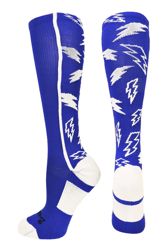 Crazy Socks with Lightning Bolts (Royal/White, Medium)