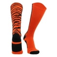 thumbnail image 1 of MadSportsStuff Crazy Socks with Safari Tiger Stripes Over the Calf Socks (Orange/Black, Large), 1 of 2