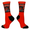thumbnail image 1 of MadSportsStuff Fighting Wrestlers Crew Socks (Red/Black, Small), 1 of 2