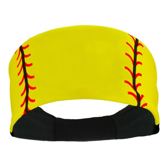 MadSportsStuff Player ID Softball Stitch Headband (Yellow, #BLANK)