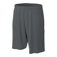 thumbnail image 1 of MadSportsStuff Youth Mesh Athletic Shorts, No Pockets - Kids Flag Football, Basketball, Soccer - Small, Graphite, 1 of 2