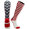 thumbnail image 1 of MadSportsStuff USA American Flag Stars and Stripes Over the Calf Socks (Navy/Red/White, X-Small), 1 of 2
