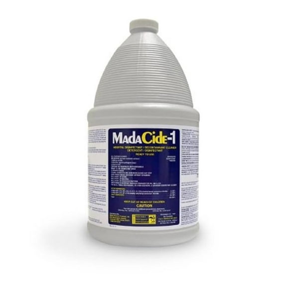 MadaCide-1 Gallon Disinfectant Cleaner - Alcohol-Free Surface Deodorizer with Diethylene Glycol Monobutyl Ether & Tetrasodium EDTA - Manual Pour Jug, Scented