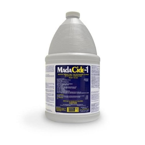 MadaCide-1 Gallon Disinfectant Cleaner & Deodorizer - Alcohol-Free Surface Cleaner, Scented, Manual Pour Jug - Diethylene Glycol Monobutyl Ether & Tetrasodium EDTA Formula