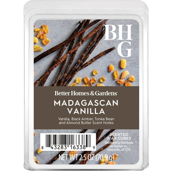 Better Homes and Gardens Madagascan Vanilla Scented Wax Melts, 2.5oz (1-Pack)