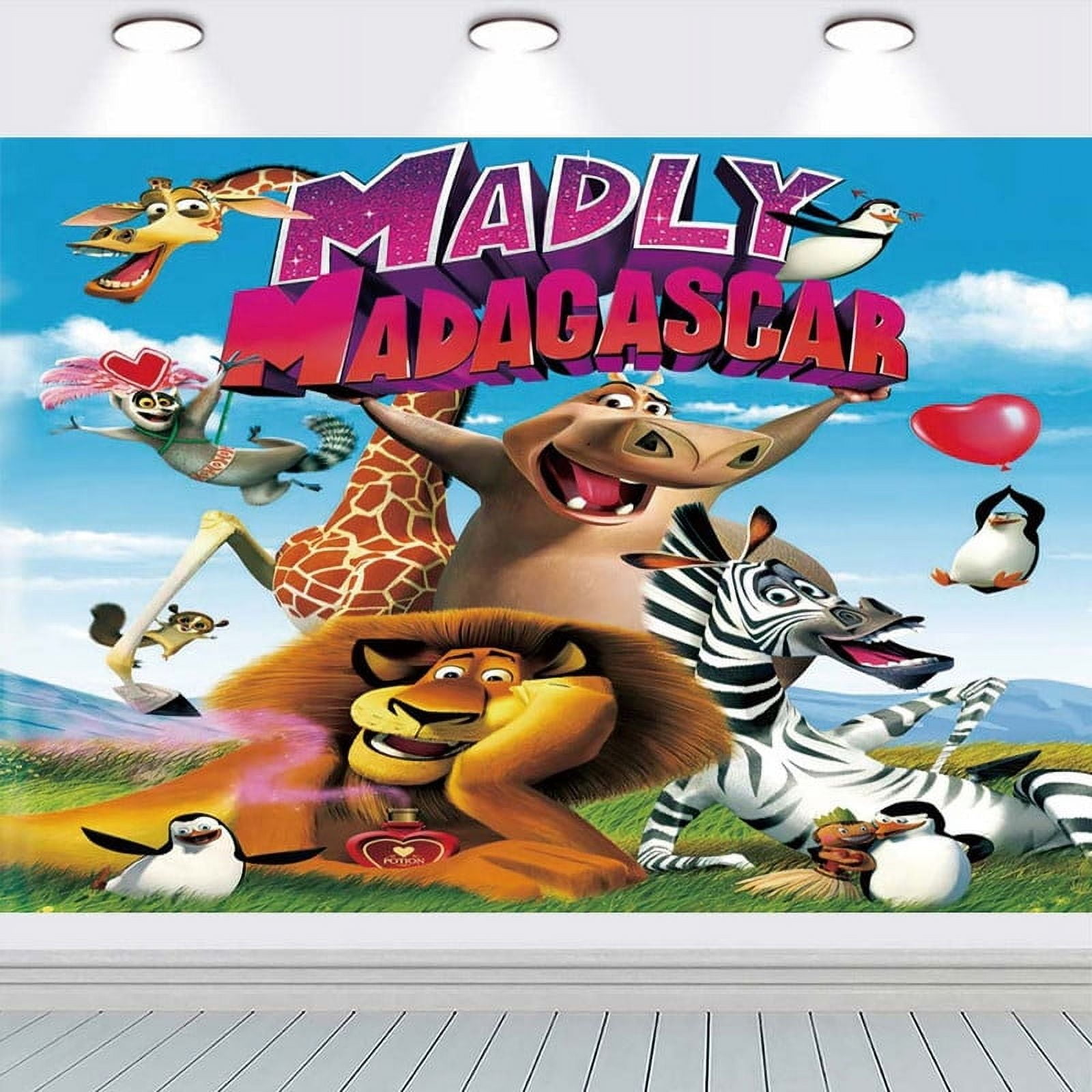 Madagascar Background Wall Decor Taspestry Post Banner Backdrop Party ...