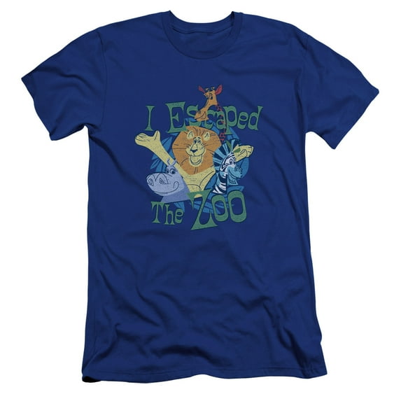 Madagascar/Escaped Premium Canvas Adult Slim Fit 30/1 T-Shirt Royal Blue