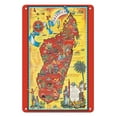 thumbnail image 1 of Madagascar Island - Vintage Pictorial Map by Maurice Tranchant c.1952 - 8 x 12 inch Vintage Metal Tin Sign, 1 of 4