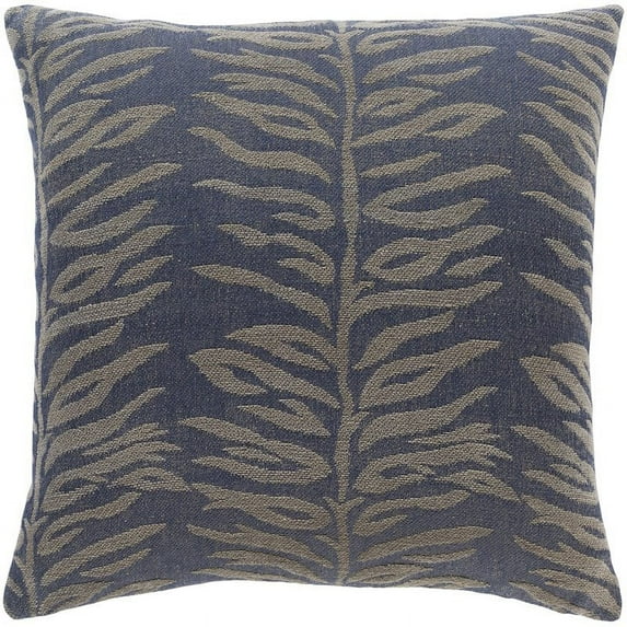 Madagascar MGS-002 18"H x 18"W Square Pillow Kit in Navy and Taupe