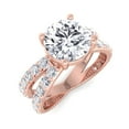 thumbnail image 1 of Madagascar - Moissanite Round Cut Lab Diamond Engagement Ring With Double Band, 1 of 4