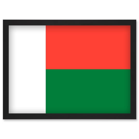 Madagascar National Flag Patriotic Vexillology World Flags Country Region Poster Artwork Framed Wall Art Print A4