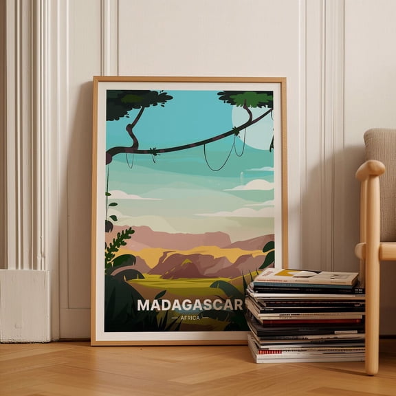 Madagascar Travel African Adventure Wall Art, Unframed Canvas 16x20in