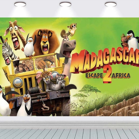 Madagascar school Backdrop Taspestry Wall Decor Banner Party Supplies Poster Birthday Decorations Background for Photography Taspestry