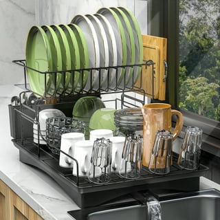 Kitchen Dish Cup Drying Rack Utensil Drainer Dryer Tray Cutlery Holder  Organizer