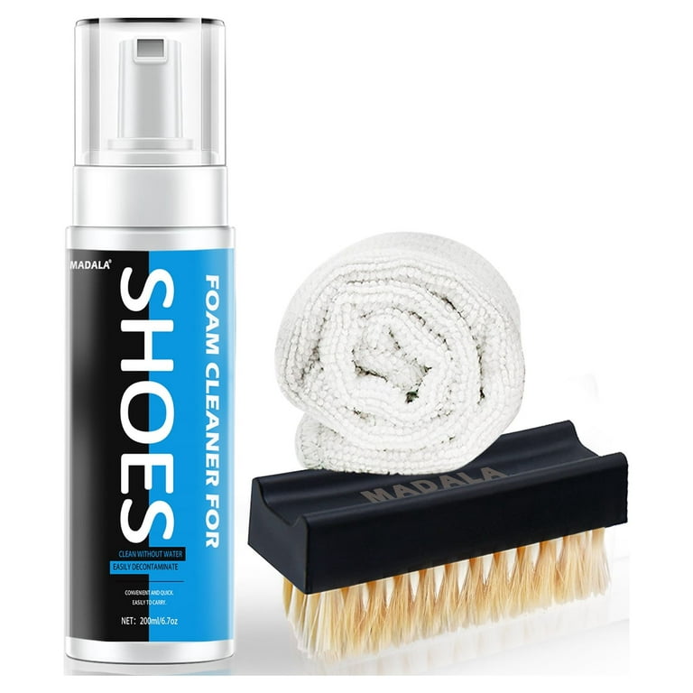 50ml Shoe Cleaning Solution With Sponge Brush Head | Sneaker Whitener  Cleaner, Foaming Brush Leather Fabric and Rubber Sole