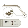 thumbnail image 1 of Madalena 13/16 inch Double Corner Window Curtain Rod 48-84" - Antique Brass, 1 of 3